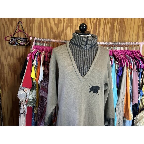 Poi by KRIZIA VTG Italy Italian Wool Angora High Neck Sweater Dress Sz 38 (US S) - Picture 3 of 10